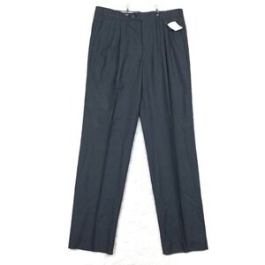 Marathon Mens Pants Trouser 100% Wool Unhemmed Pleated Front Long 40x48 New